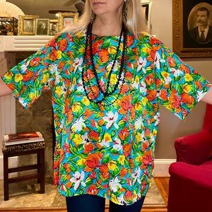 Vintage 1980s vibrant floral top